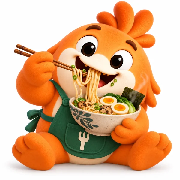 Tukka enjoying Chinese food
