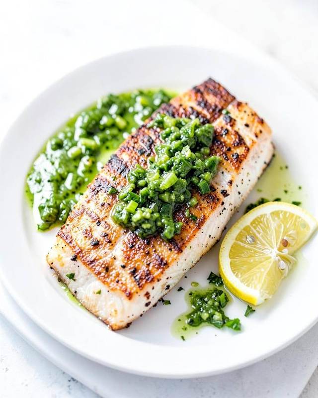Crispy Skin Barramundi, Salsa Verde