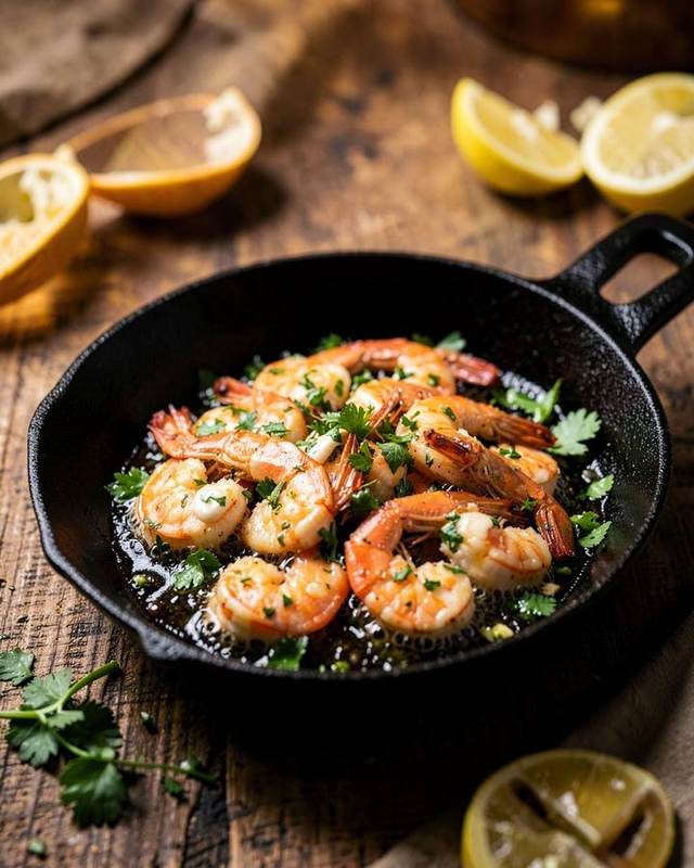 Sizzling Garlic Butter Prawns