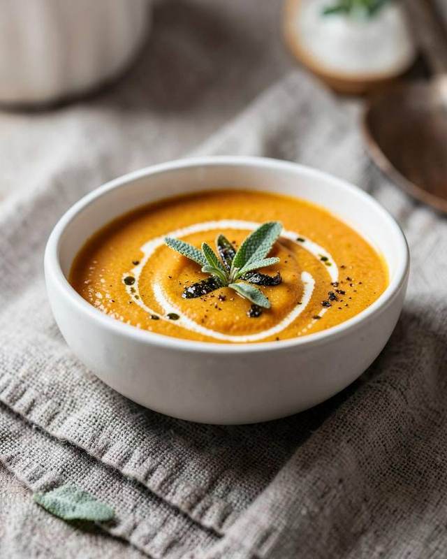 Roast Pumpkin & Crispy Sage Soup