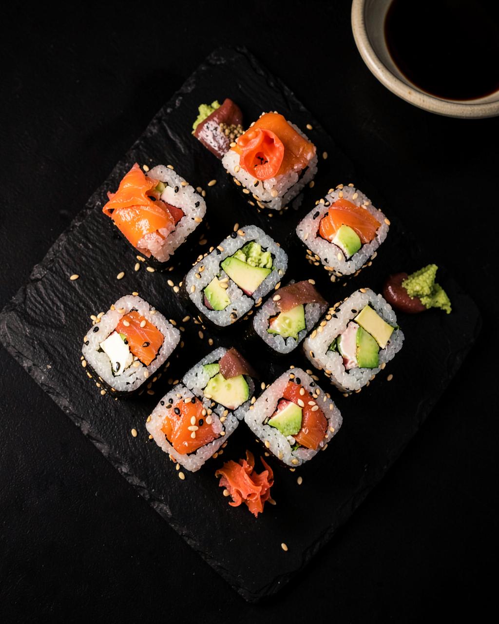 Salmon & Avocado Sushi Rolls
